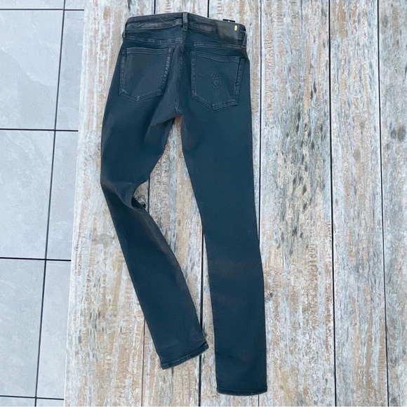 R13 OTTE Skinny Italian Straight Black Country Crop Jeans - Picture 6 of 16